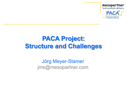Structure of a PACA Project