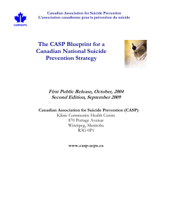 A National Suicide Prevention Strategy
