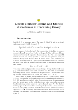 Deville`s master lemma and Stone`s discreteness in renorming theory