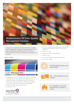 01 Modernization Of Color Quality Management Solution