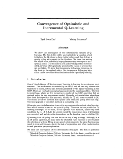 Convergence of Optimistic and Incremental Q