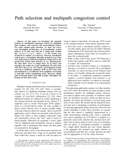 Path selection and multipath congestion control