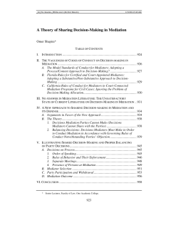 A Theory of Sharing Decision-Making in Mediation