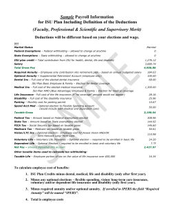 Sample Payroll Information for ISU Plan Including Definition of the
