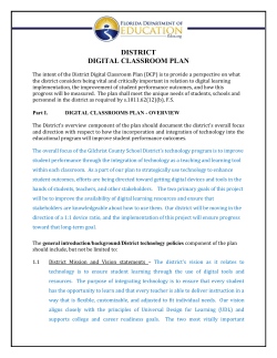 Digital Classroom Plan - Gilchrist County School District