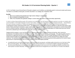 DRAFT ESL Grades 11-12 Curriculum Planning Guide &ndash; Quarter 1