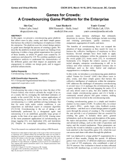 Games for Crowds: A Crowdsourcing Game