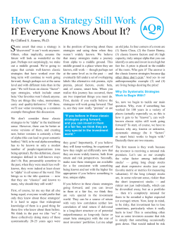 How Can a Strategy Still Work If Everyone Knows About It?