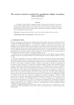 The mortar element method for quasilinear elliptic