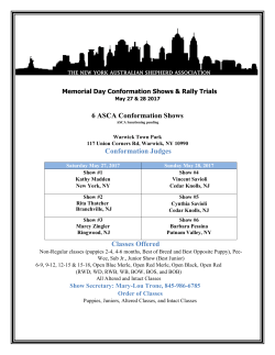6 ASCA Conformation Shows Conformation Judges Classes Offered