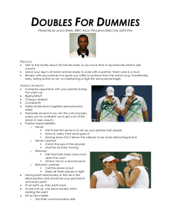 doubles for dummies - Metropolitan Tennis Group