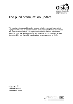The pupil premium: an update