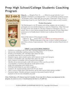 Prep High School/College Students Coaching Program