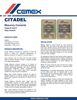 Citadel Masonry Cements Types N and S Grey and