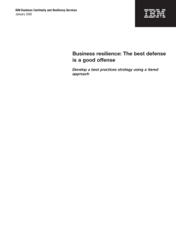 Business resilience: The best defense is a good offense