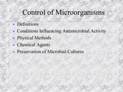 Control of Microorganisms
