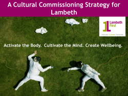 A Cultural Commissioning Strategy for Lambeth