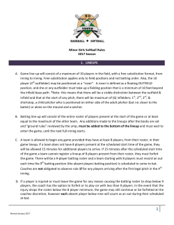 Minor Girls Softball Rules 2017 Season - Roy