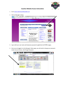 Coaches Website Access Instructions - Roy