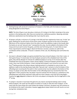 Major Boys Rules 2017 Season - Roy