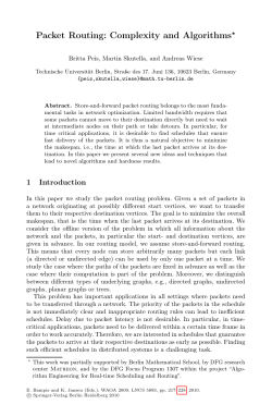 Packet Routing: Complexity and Algorithms