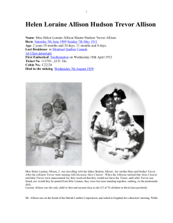 Titanic Bios 1st Class - Adams Memorial Library