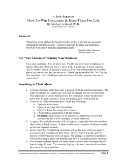 Book Report - How to Win Customers