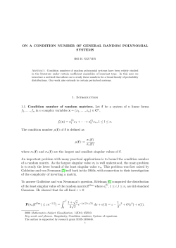ON A CONDITION NUMBER OF GENERAL RANDOM