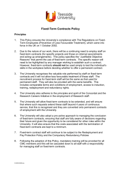 Fixed Term Contracts Policy