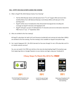 FAQ &ndash; HYPPTV RIO 2016 OLYMPIC GAMES FREE VIEWING 1
