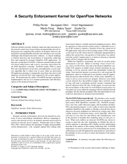 A Security Enforcement Kernel for OpenFlow Networks