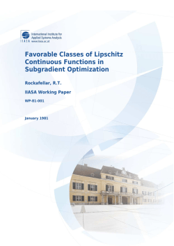 Favorable Classes of Lipschitz Continuous Functions