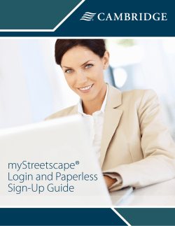 myStreetscape&reg; Login and Paperless Sign-Up Guide
