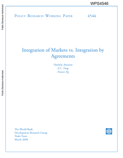 Integration of Markets vs. Integration by Agreements