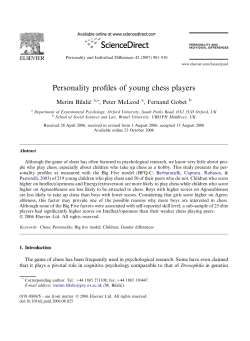 Personality profiles of young chess players