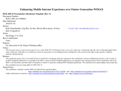 Enhancing Mobile Internet Experience over Future Generation WiMAX