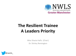 The Resilient Trainee: A Leaders Priority