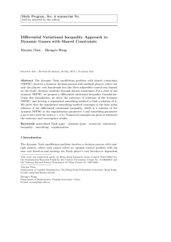 Differential Variational Inequality Approach to Dynamic