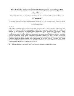 Test of effective factors on settlement of management accounting