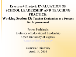 Teacher&acute;s evaluation as a process for improvement