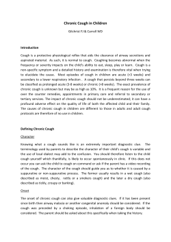 Chronic Cough in Children