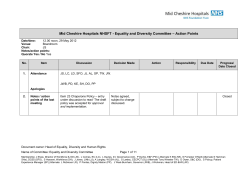 Template Action Points - Mid Cheshire Hospitals NHS Foundation