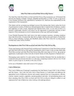 F&eacute;ile Charter 2017 - Ladies Gaelic Football