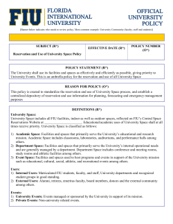 Draft Policy Template for Official Policies and Procedures of