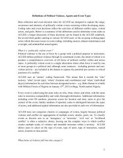 1 Definitions of Political Violence, Agents and Event Types Data