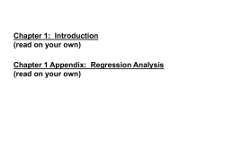 Chapter 1: Introduction (read on your own) Chapter 1 Appendix