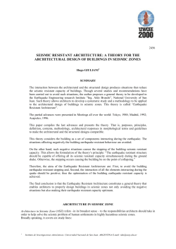 SEISMIC RESISTANT ARCHITECTURE: A THEORY FOR THE