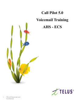 Call Pilot 5.0 Voicemail Training AHS