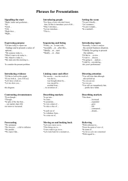 The Language of Presentations