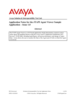 Application Notes for the JTAPI Agent Viewer Sample Application
